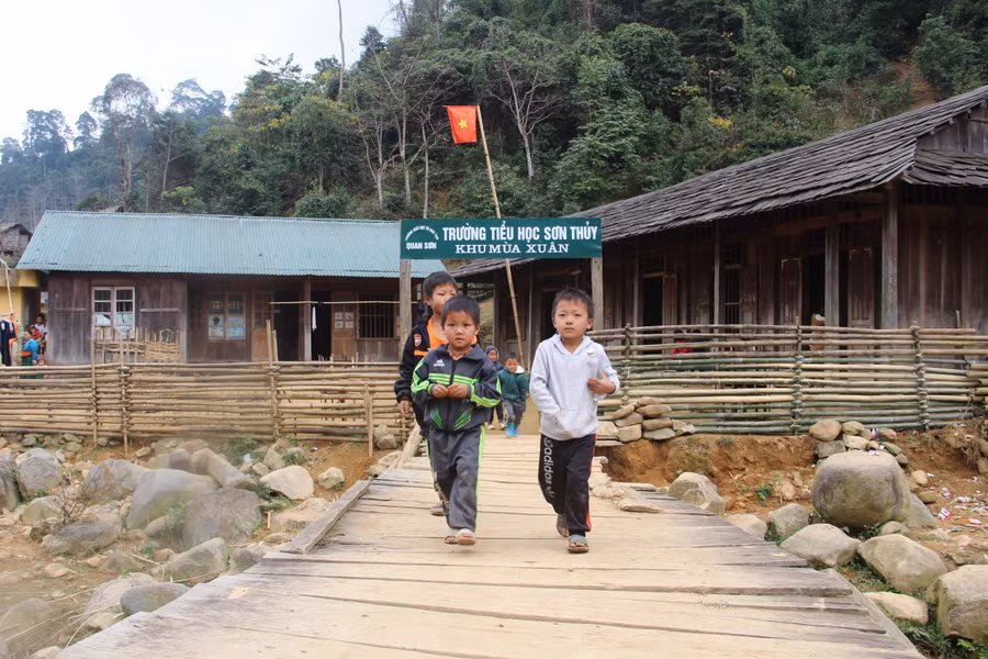 Khu lẻ Mùa Xuân, Trường Tiểu học Sơn Thủy, huyện Quan Sơn, Thanh Hóa. Ảnh: T.G
