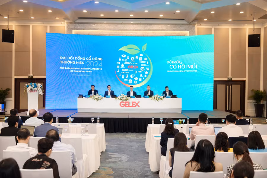 Toàn cảnh ĐHĐCĐ năm 2024 của Công ty cổ phần Tập đoàn GELEX diễn ra sáng 28/3.
