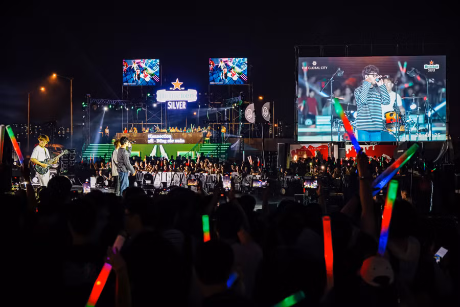 Thương hiệu countdown đình đám Heineken tại The Global City.