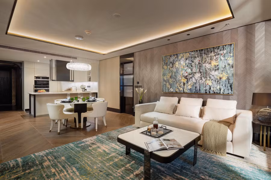 Bên trong căn hộ hàng hiệu Ritz-Carlton được trang bị nội thất đầy đủ. Ảnh: Masterise Homes Bên trong căn hộ hàng hiệu Ritz-Carlton được trang bị nội thất đầy đủ. Ảnh: Masterise Homes