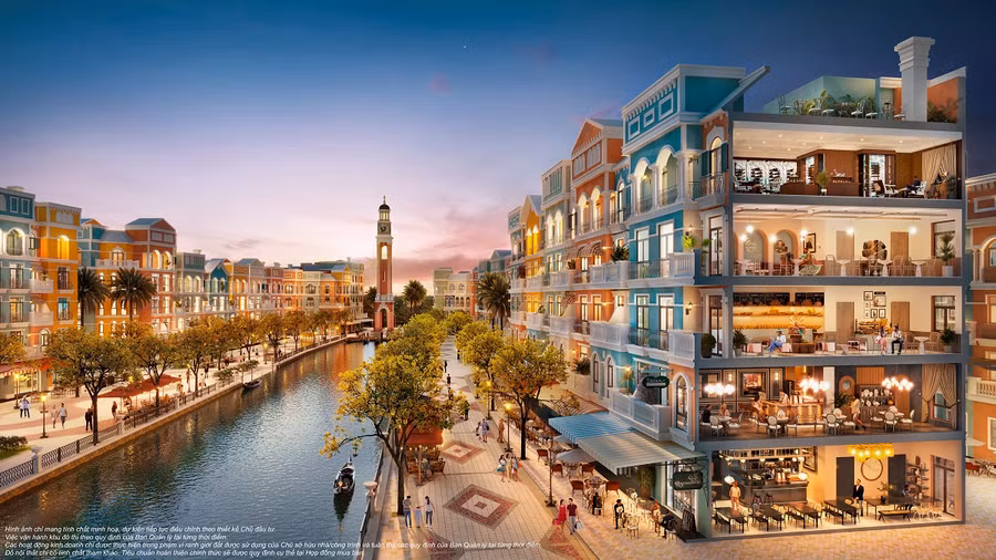 Cảnh quan kiến trúc của The Venice lấy cảm hứng từ dòng sông Venice phồn hoa nước Ý