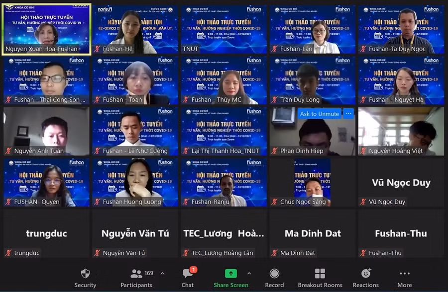 Hội thảo online được tổ chức kết nối với Công Ty Trách Nhiệm Hữu Hạn Fushan Technology