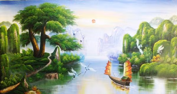 Tranh sơn thủy hút lộc