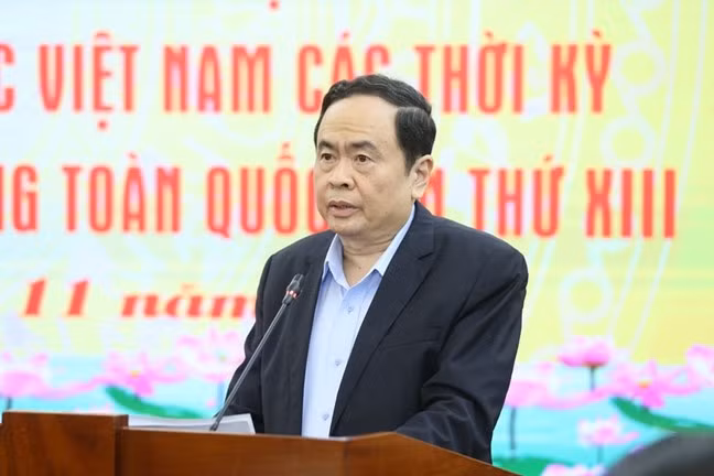 Chủ tịch UBTƯ MTTQ Việt Nam Trần Thanh Mẫn phát biểu tại Hội nghị