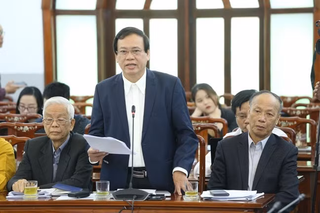 Ông Vũ Trọng Kim, Ủy viên Đoàn Chủ tịch UBTƯ MTTQ Việt Nam phát biểu tại Hội nghị