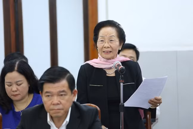 Bà Nguyễn Thị Doan, nguyên Phó Chủ tịch nước, Phó Chủ tịch không chuyên trách UBTƯ MTTQ Việt Nam phát biểu