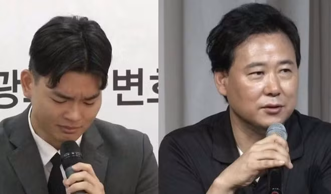 Ông Kim Chang Hwan (phải) bị buộc tội bạo hành các thành viên nhóm nhạc nhỏ tuổi The East Light. Tan Hoa hau Han Quoc bi ghet bo sau khi lo gia the hinh anh 2