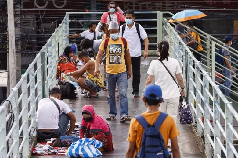 Vùng thủ đô Manila được đặt trong tình trạng phong tỏa nghiêm ngặt nhất từ ngày 6 - 20/8. (Ảnh: EPA-EFE).