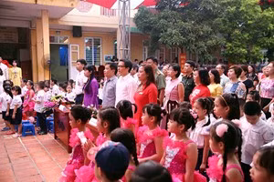 Phó Thủ tướng dự khai giảng cùng các cháu học sinh tiểu học ảnh 1