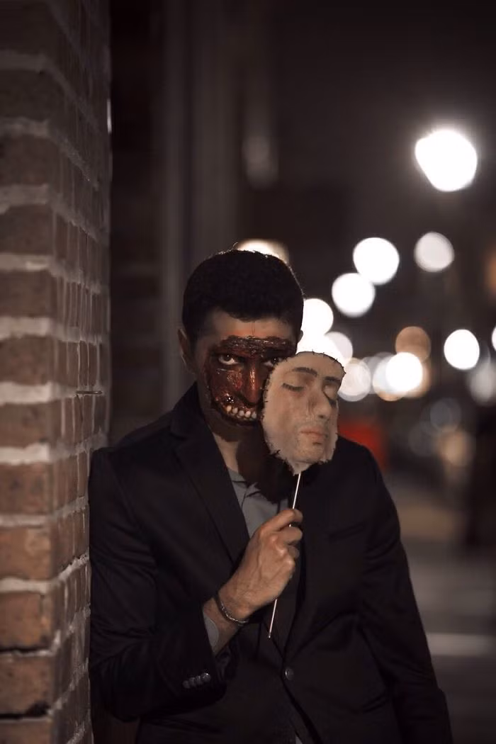 Created A Mask Of My Face For Halloween