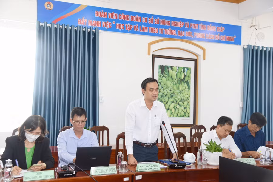 Ông Nguyễn Văn Vũ Minh, Giám đốc Sở NN&amp;PTNT tỉnh Đồng Tháp phát biểu tại lễ ký kết.