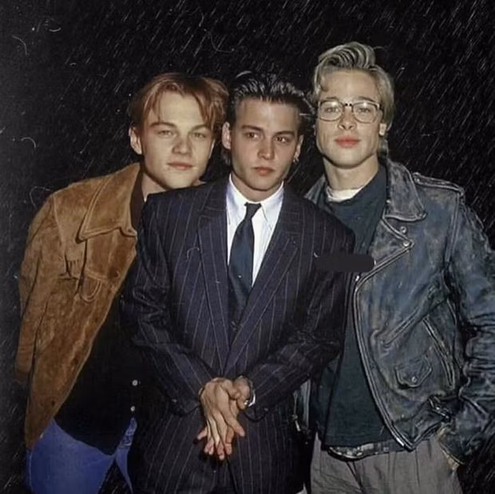 Ảnh quá khứ đầy lãng tử, phong trần của Leonardo DiCaprio, Johnny Depp và Brad Pitt ảnh 2 Ảnh quá khứ đầy lãng tử, phong trần của Leonardo DiCaprio, Johnny Depp và Brad Pitt ảnh 2