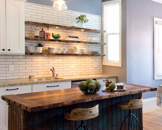 Những căn bếp đẹp hút hồn với kệ gỗ tự nhiên phong cách Rustic - Ảnh 6.
