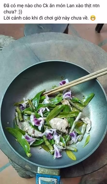 Đem cây lan quý... xào thịt để cảnh cáo chồng về muộn, cô vợ gây tranh cãi dữ dội