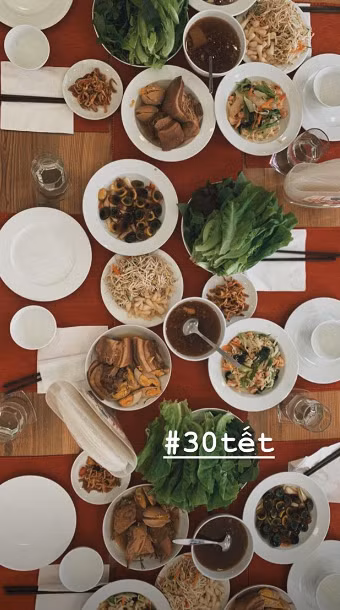 Tăng Thanh Hà khoe mâm cơm Tất niên của nhà giàu, tiết lộ món tủ của chồng - Ảnh 2.