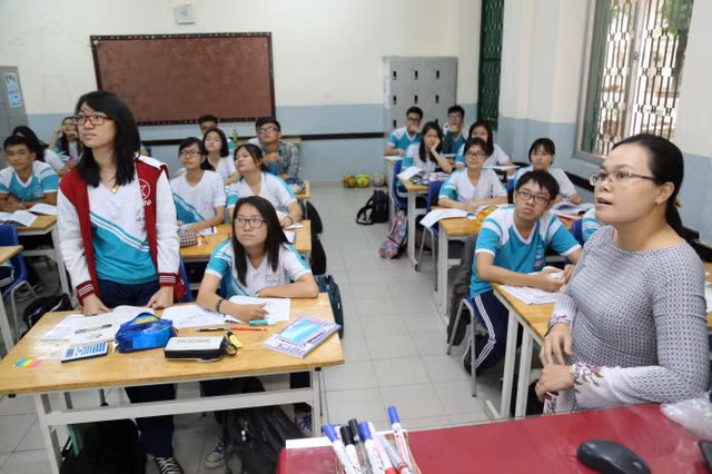 Học sinh Trường THPT Lê Quý Đôn, Q.3, TP.HCM trong giờ học - Ảnh: NHƯ HÙNG