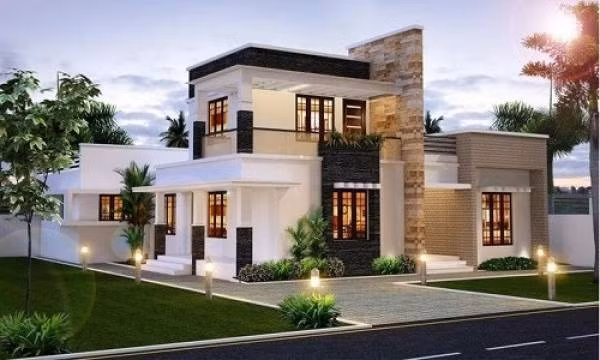  Ngắm những mẫu nhà 2 tầng mái bằng đẹp mê ly 