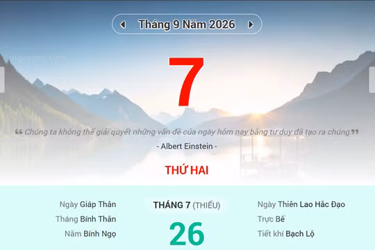 Lịch âm 7/9 - Xem lịch âm ngày 7/9