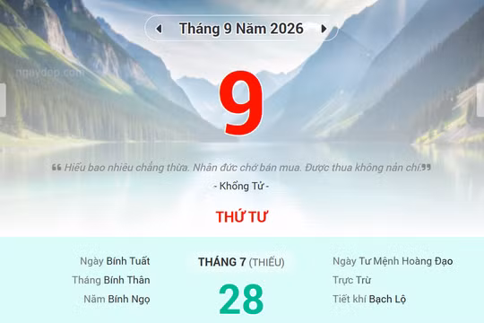 Lịch âm 9/9 - Xem lịch âm ngày 9/9