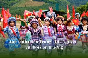 Hàng triệu học sinh tại khu vực miền Trung và Tây Nguyên vui đến trường.
