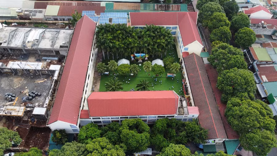 Toàn cảnh Trường Tiểu học dân lập Nguyễn Bỉnh Khiêm, Đắk Lắk. (Ảnh: TP)