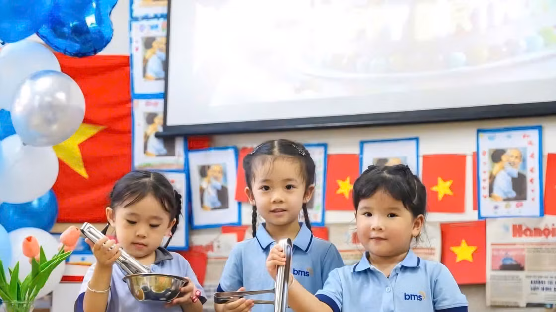 Trẻ Trường Mầm non Ban Mai (Hà Nội).