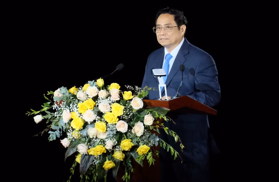 Thủ tướng Chính phủ Phạm Minh Chính phát biểu tại Lễ khai mạc năm Du lịch Quốc gia - Quảng Nam 2022.