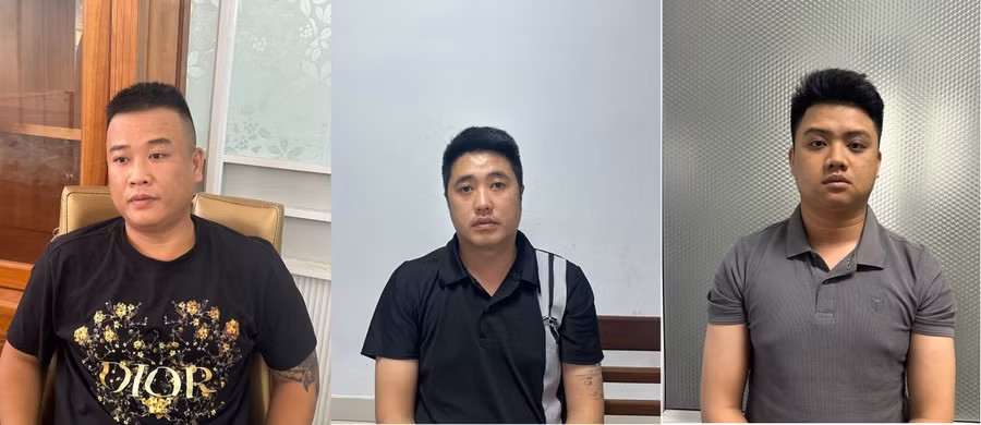 Từ trái qua phải lần lượt là Huy, Nam, Rin, tại cơ quan Công an. (Ảnh: CACC)