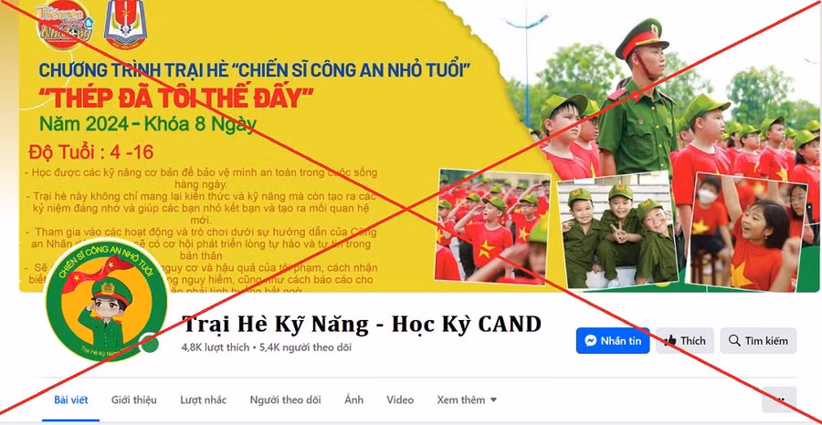 Các Fanpage giả mạo.