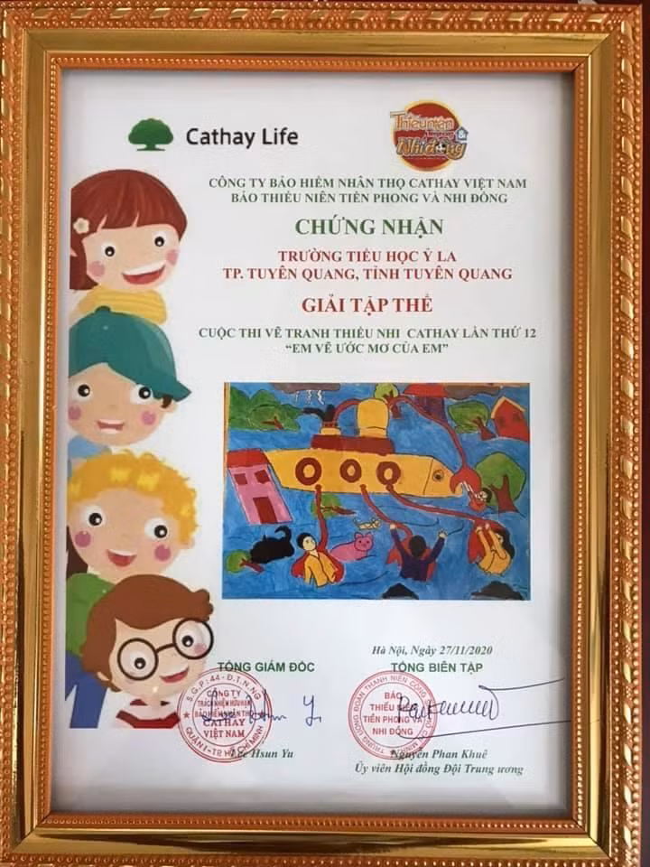 Giải tập thể của Trường Tiểu học Ỷ La, TP Tuyên Quang trong cuộc thi “Em vẽ mơ ước của em”