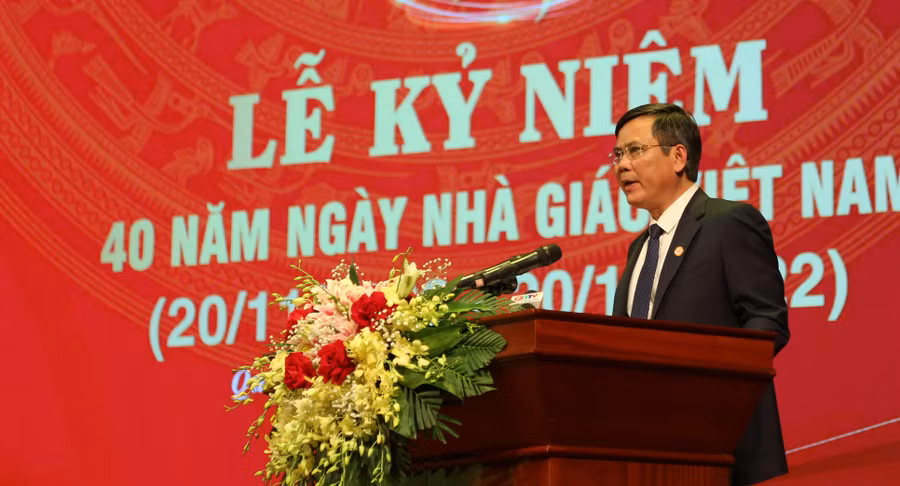 Ông Trần Thắng, Chủ tịch UBND tỉnh Quảng Bình phát biểu tại Lễ kỷ niệm.