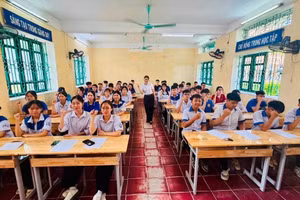 Các em học sinh Trường THPT Tân Trào, phường Minh Xuân, Tuyên Quang.