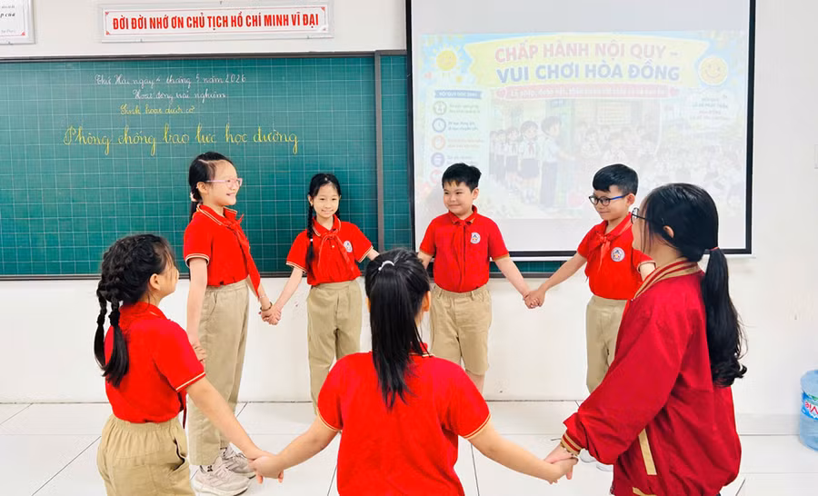 Học sinh Trường Tiểu học Quang Trung (Cửa Nam, Hà Nội).