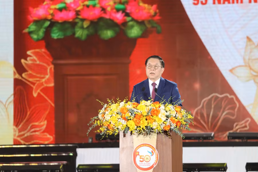 Ông Nguyễn Trọng Nghĩa, Trưởng Ban Tuyên giáo và Dân vận Trung ương phát biểu.