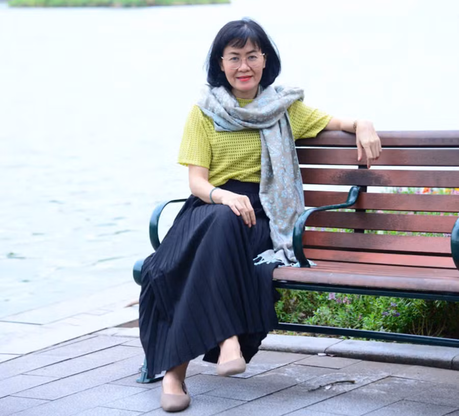 Nhà báo Huỳnh Thị Bích Hà, Báo và Phát thanh - Truyền hình Quảng Ngãi. Ảnh: NVCC