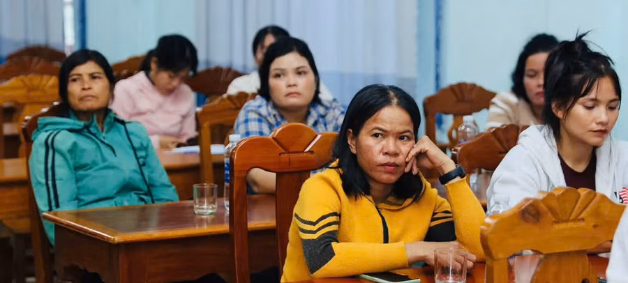Người dân xã Trà Liên tham gia lớp học nấu ăn. Ảnh: Phương Anh 2aobor3orgokc8dr8gnaqalcdmkc8ufitjj9lgla.jpg