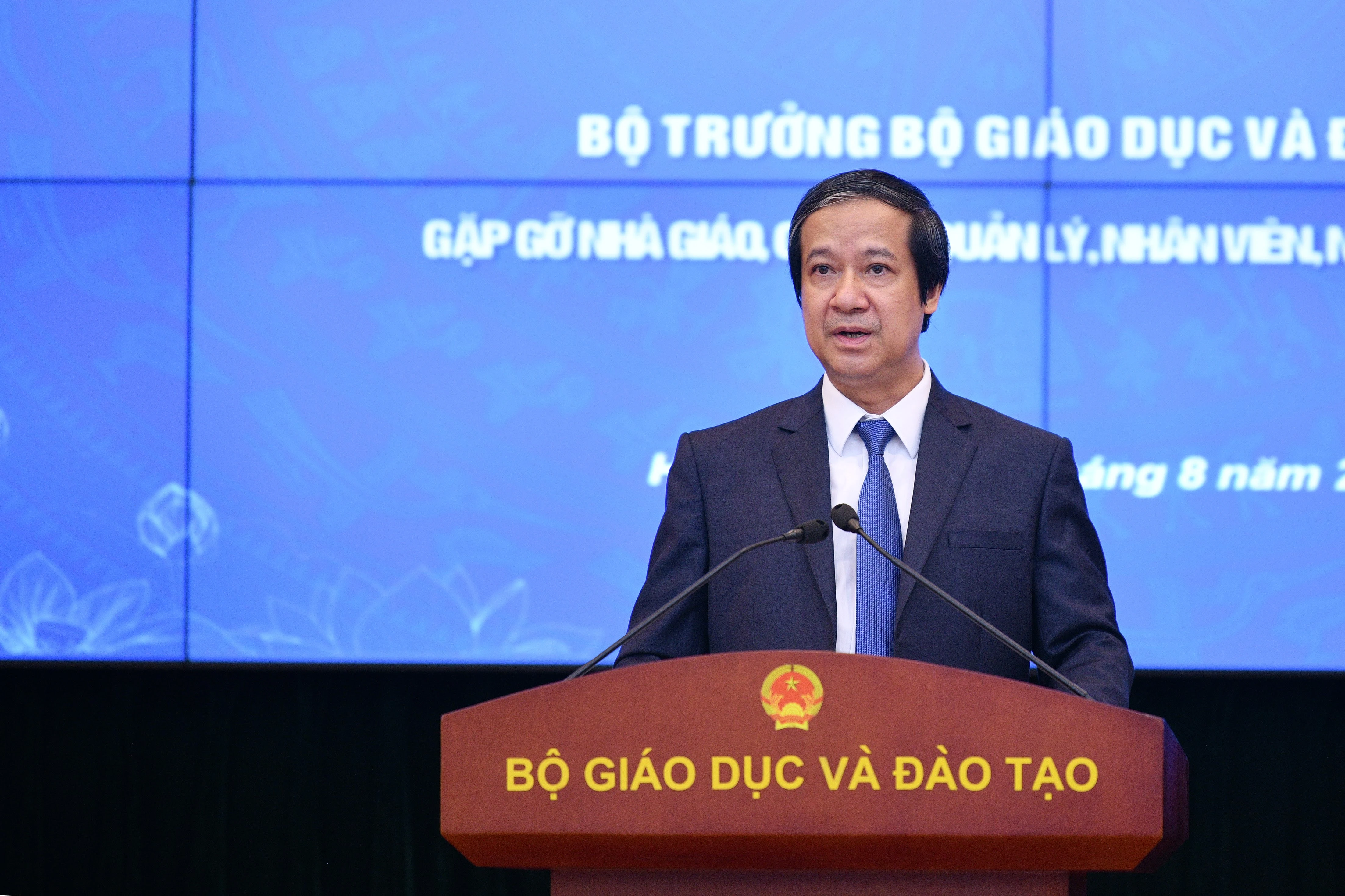Phát biểu kết luận buổi gặp gỡ, Bộ trưởng Nguyễn Kim Sơn khẳng định nhà giáo là tài sản quý nhất của ngành Giáo dục.