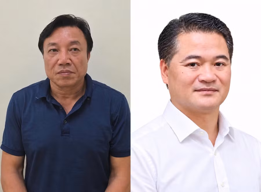 Bị can Nguyễn Huy Ngọc (bên trái) và bị can Lê Đình Thanh Sơn (Ảnh: Bộ Công an).