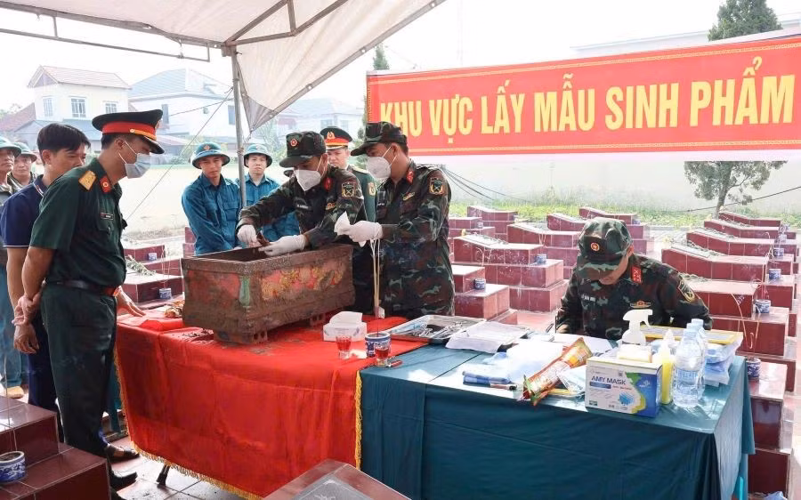 Khu vực lấy mẫu sinh phẩm tại xã Bản Nguyên.