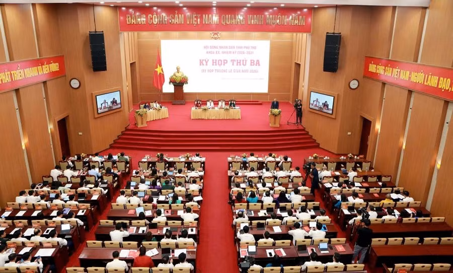 Quang cảnh Kỳ họp thứ Ba, HĐND tỉnh Phú Thọ khóa XX.