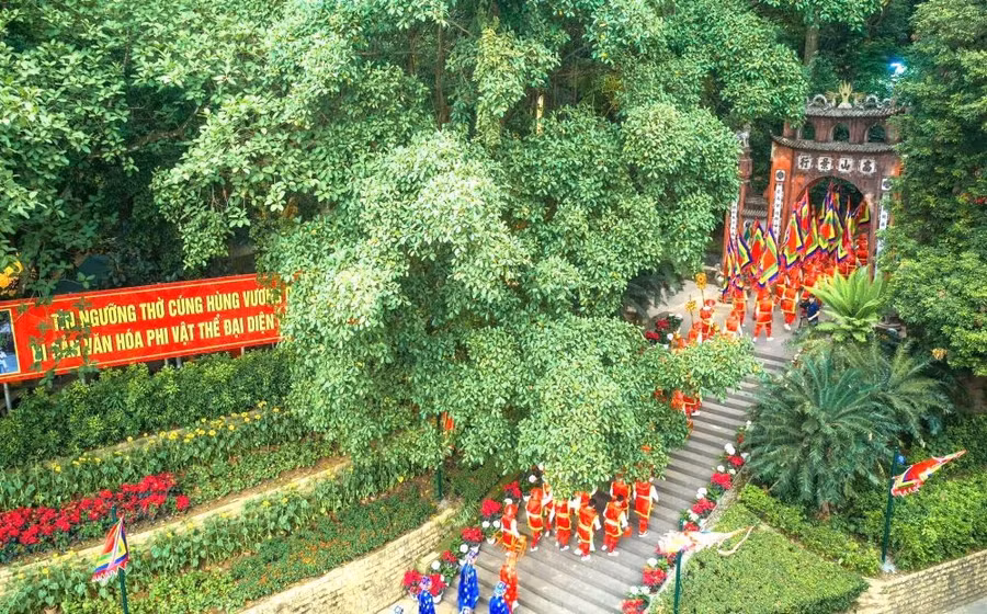 Khu di tích lịch sử Đền Hùng đón hàng triệu lượt khách mỗi năm (ảnh UBND xã Hy Cương).