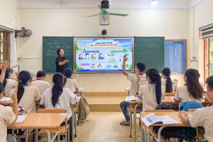 Tiết học ứng dụng AI của cô giáo Quan Diệu Linh, Trường THPT Bảo Lạc, tỉnh Cao Bằng. 