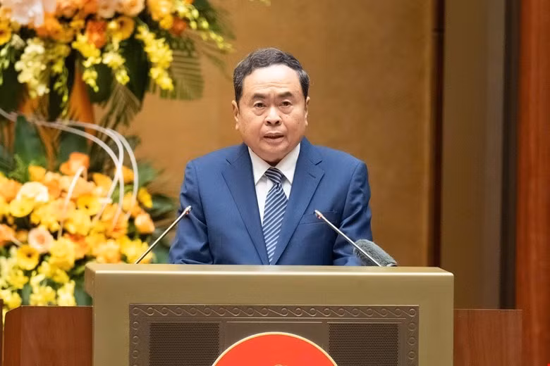 Chủ tịch Quốc hội Trần Thanh Mẫn, Chủ tịch Hội đồng Bầu cử quốc gia phát biểu khai mạc Hội nghị
