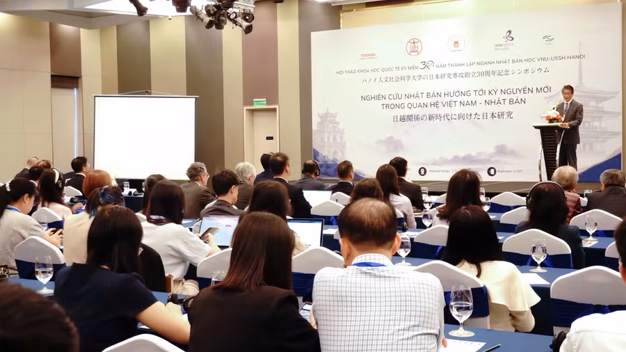 Toàn cảnh Hội thảo khoa học quốc tế “Nghiên cứu Nhật Bản hướng tới kỷ nguyên mới trong quan hệ Việt Nam - Nhật Bản”.