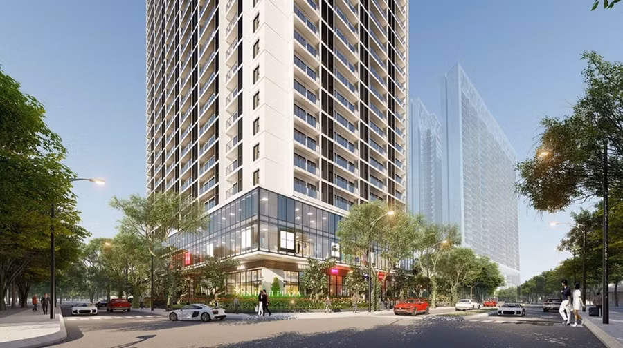 Hình ảnh khối dịch vụ thương mại dự án An Bình Plaza - Hệ sinh thái Geleximco, đã bàn giao và khai thác vận hành