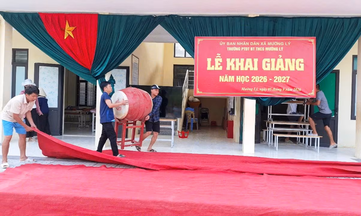 Trường PTDTBT-THCS Mường Lý (Thanh Hóa) chuẩn bị đón ngày khai giảng năm học mới.