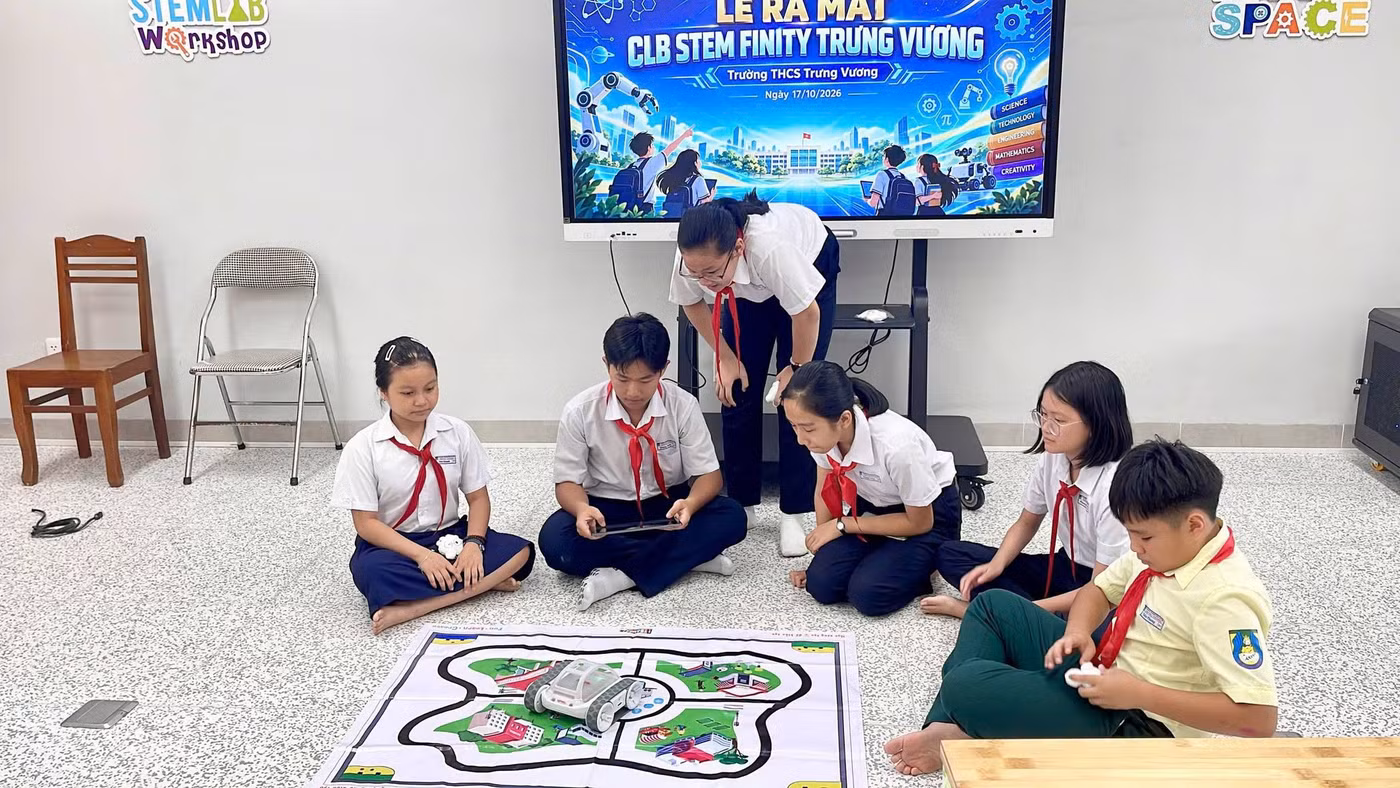 CLB STEM Trường THCS Trưng Vương. Ảnh: NTCC