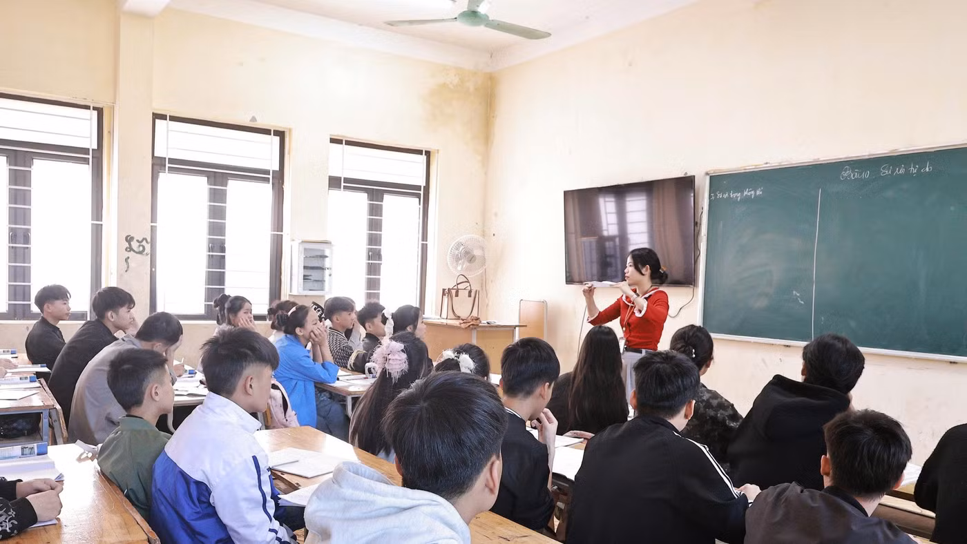 Giờ học tại Trường Trung cấp nghề miền núi Thanh Hóa.