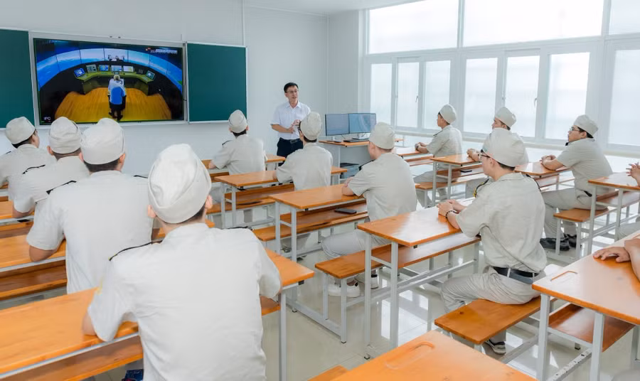 Một giờ học tại Trường Đại học Giao thông vận tải TPHCM. Ảnh: UTH.