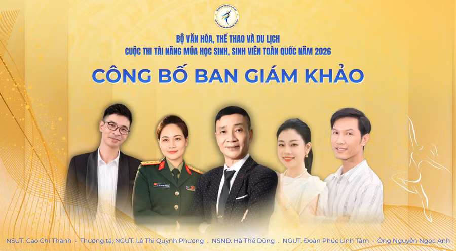 Ban giám khảo cuộc thi Tài năng múa học sinh, sinh viên toàn quốc năm 2026. Ảnh: BTC